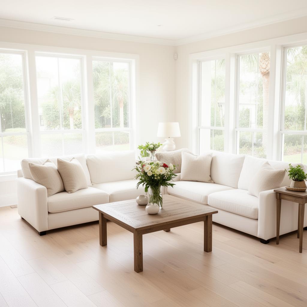 Bright, freshly cleaned Orlando living room